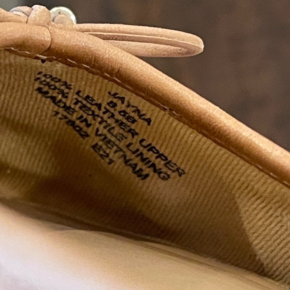 Ralph Lauren Jayna natural colored leather ballet flats with bow - Picture 9 of 11